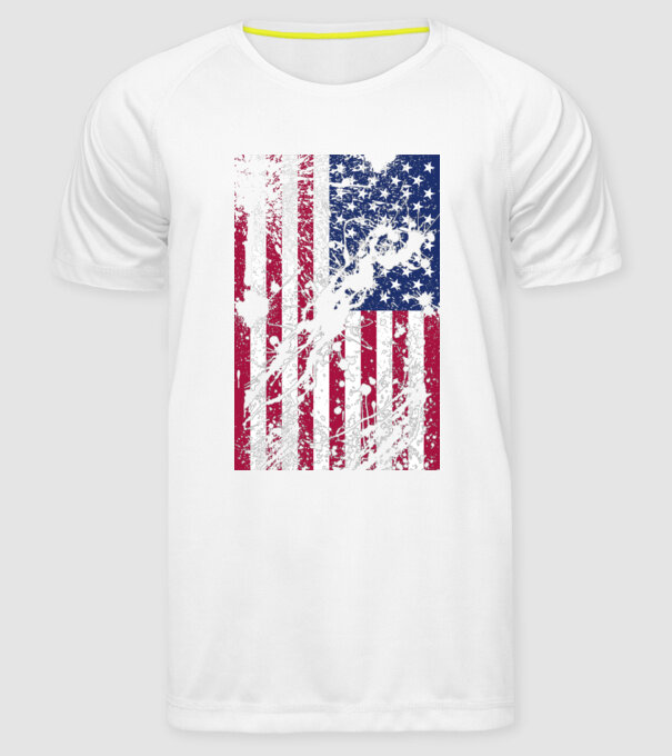 ripped flag U.S. model alb pe tricou