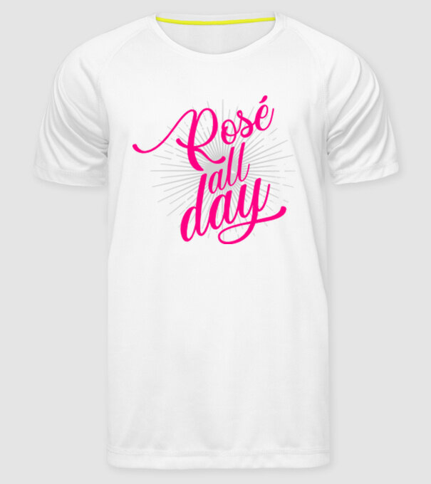 Rosé all day model alb pe tricou