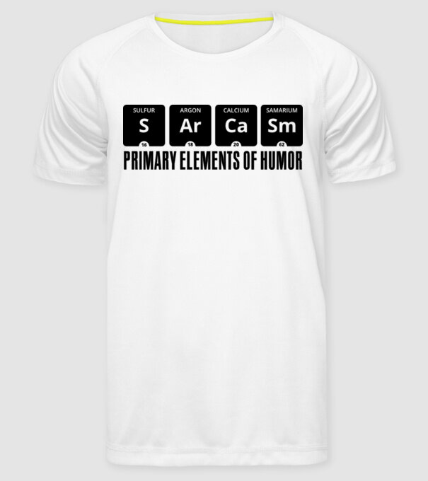 Sarcasm model alb pe tricou