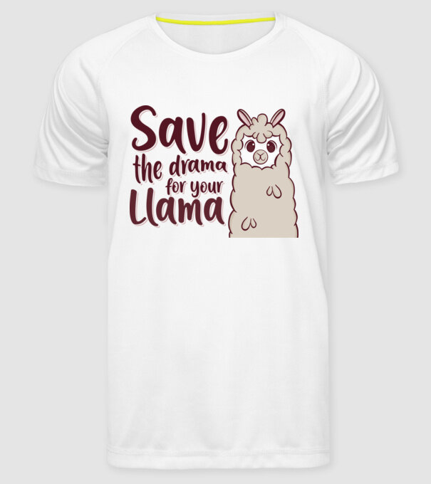 Save the drama from the llama model alb pe tricou