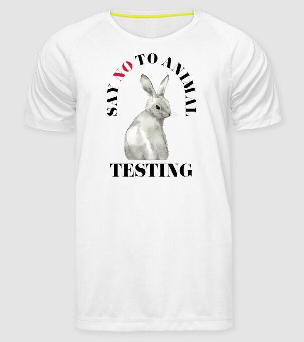 Say NO to animal testing model alb pe tricou