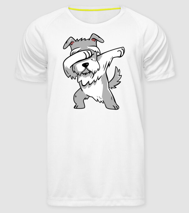 Schnauzer DAB model alb pe tricou