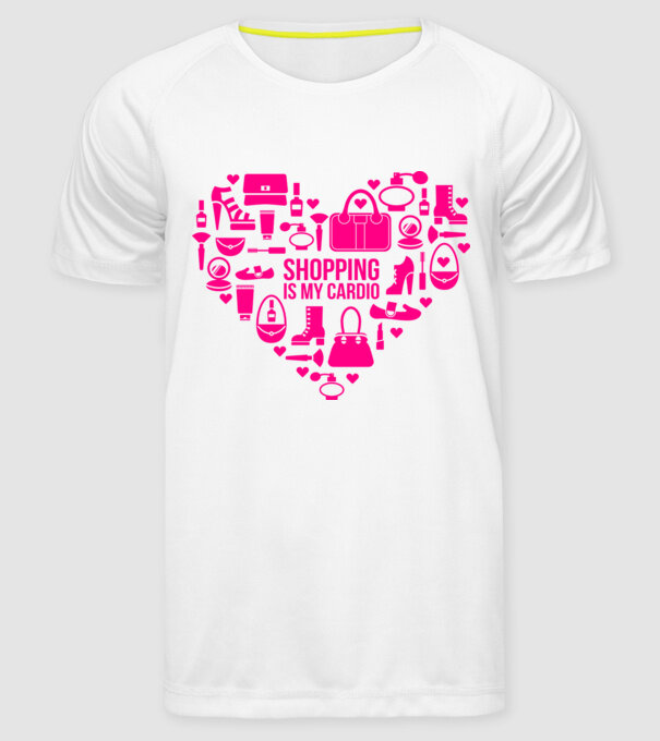 Shopping is my cardio model alb pe tricou