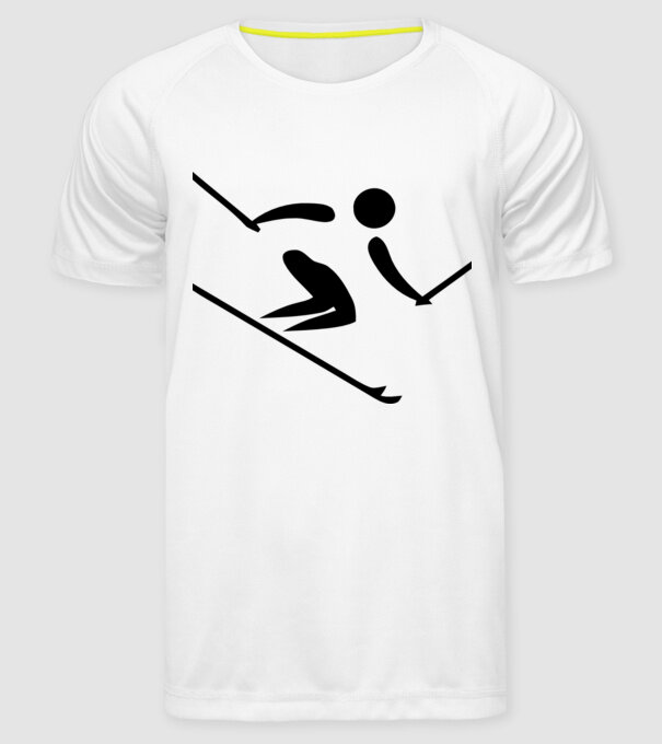 Schi model alb pe tricou