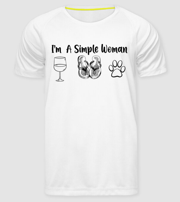 Simple doggy woman model alb pe tricou