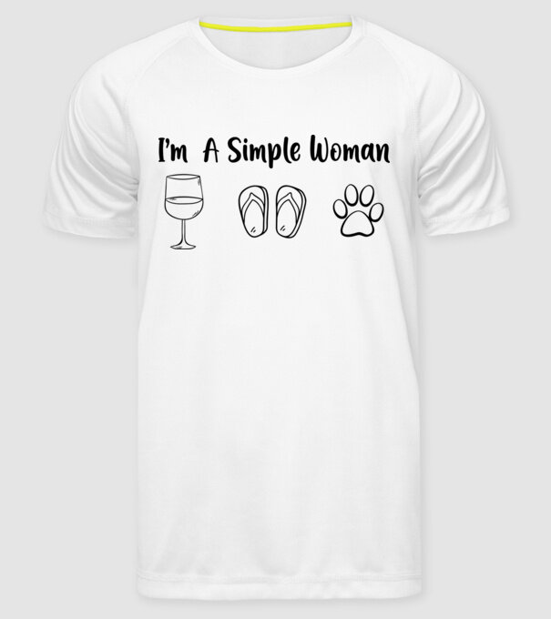 Simple doggy woman model alb pe tricou