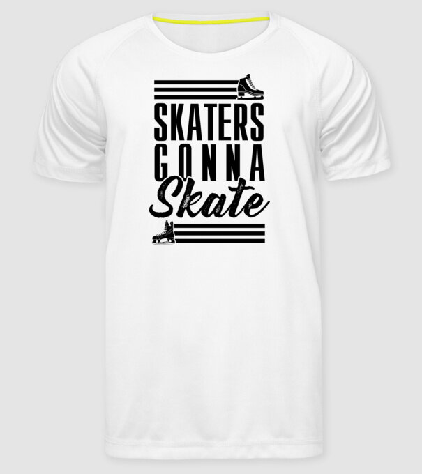 Skaters gonna skate model alb pe tricou