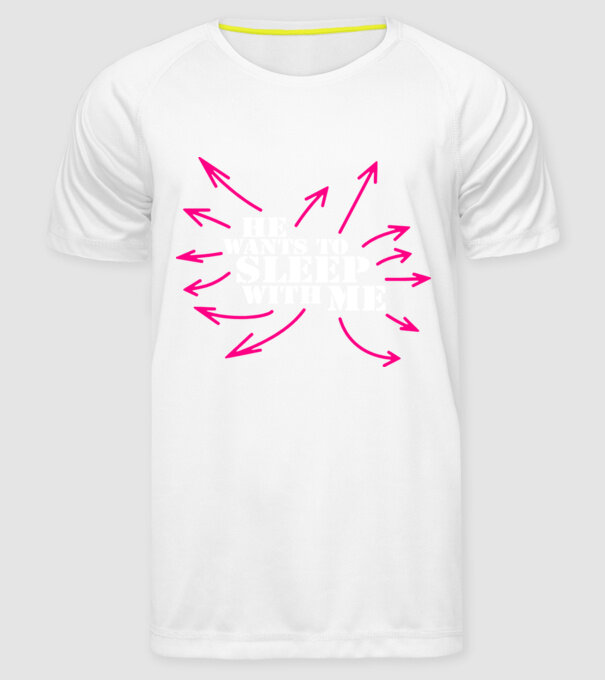 sleep with me model alb pe tricou