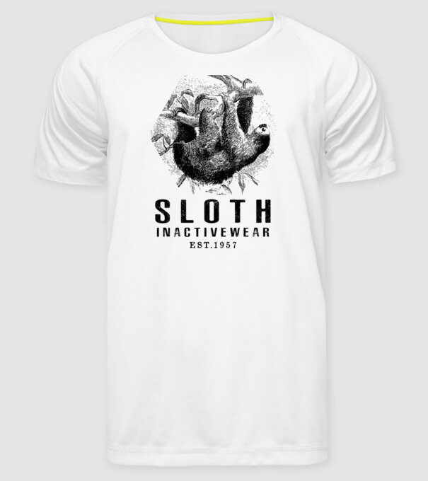 SLOTH inactive drk model alb pe tricou