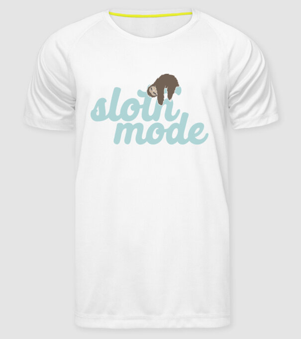 Sloth mode model alb pe tricou