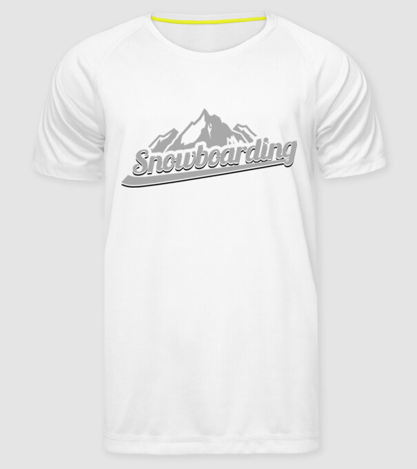 Snowboarding model alb pe tricou