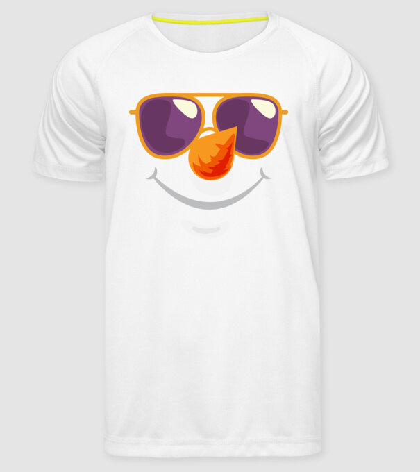 Snowman face model alb pe tricou