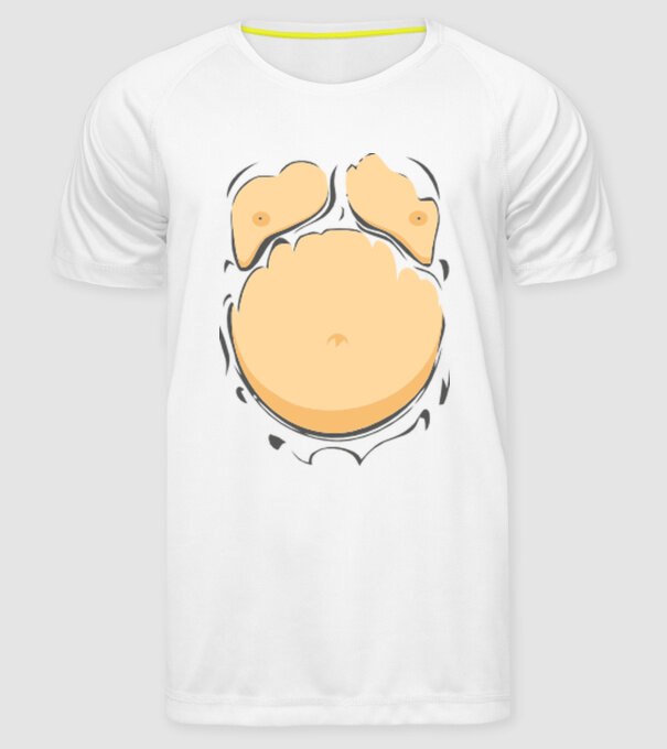Burtă de bere model alb pe tricou