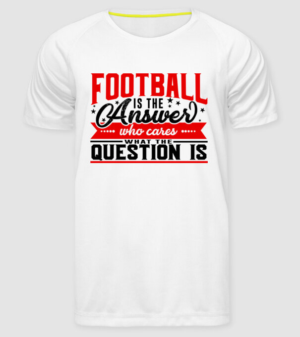 Sport is the answer FOTBALIST model alb pe tricou