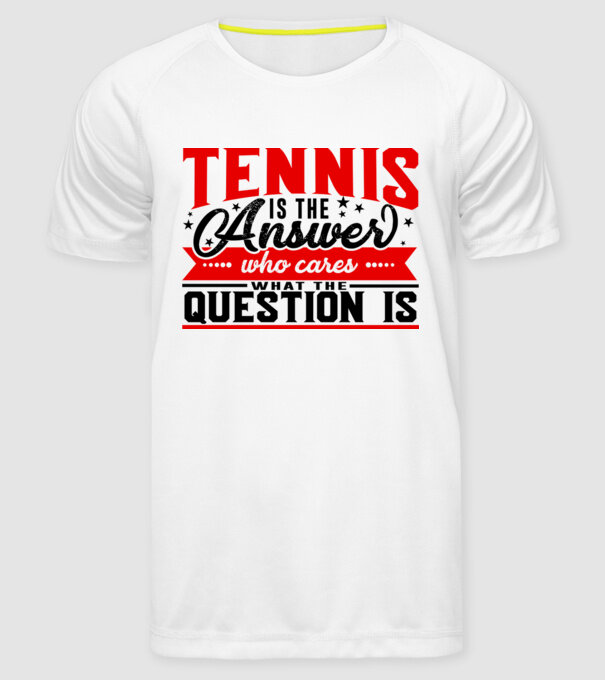Sport is the answer JUCĂTOR TENIS model alb pe tricou