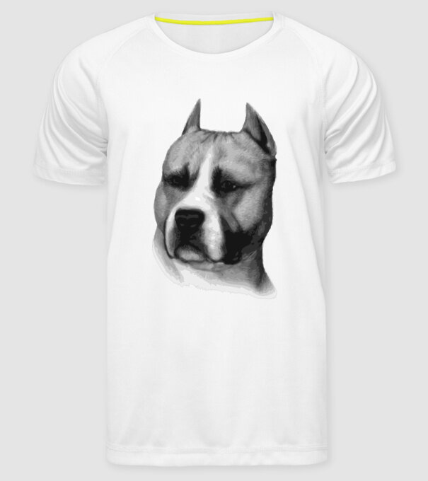 Staffordshire Terrier model alb pe tricou