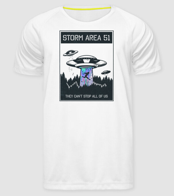 'Storm area 51 - They can''t stop all of us dark' model alb pe tricou