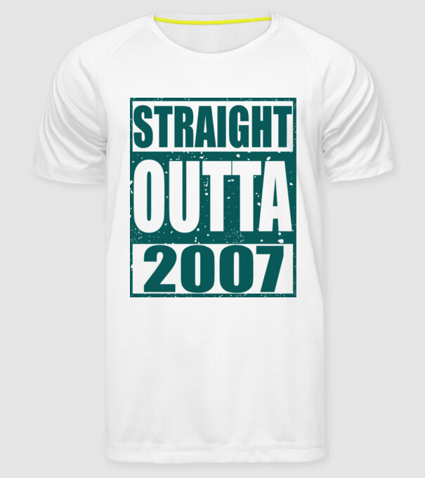 Straight Outta - 2007 model alb pe tricou