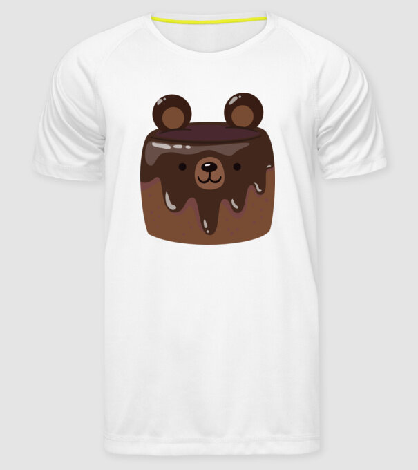 Ursuleț prăjitură model alb pe tricou
