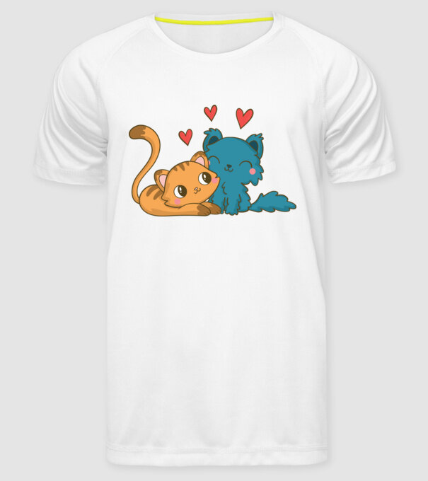 PISICUȚE ÎNDRĂGOSTITE 1 model alb pe tricou