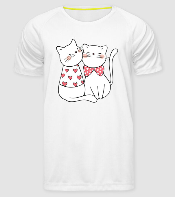 PISICUȚE ÎNDRĂGOSTITE 5 model alb pe tricou