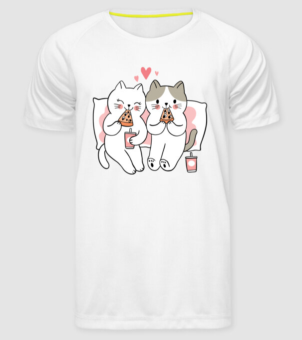 PISICUȚE ÎNDRĂGOSTITE 6 model alb pe tricou