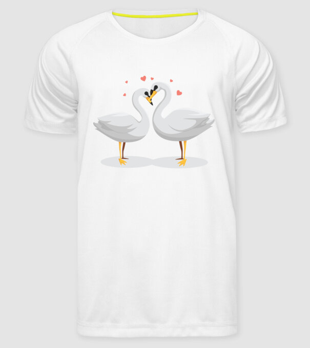LEBEDE ÎNDRĂGOSTITE model alb pe tricou