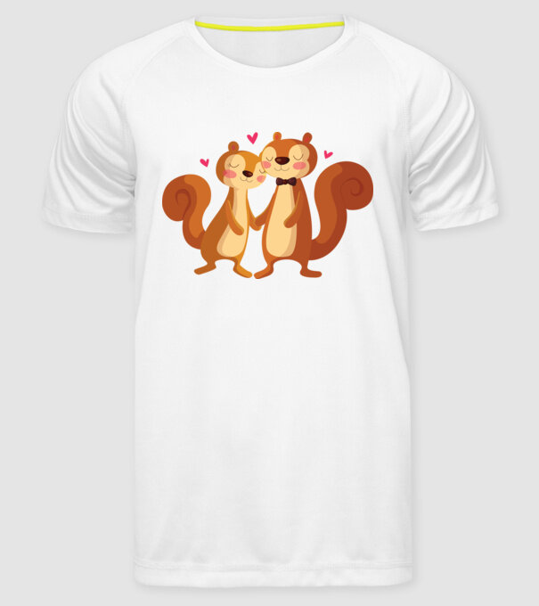 VEVERIȚE ÎNDRĂGOSTITE model alb pe tricou