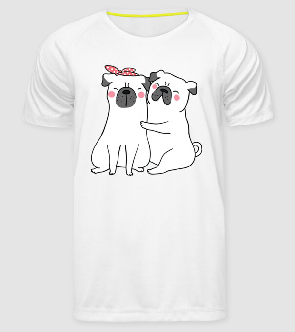 MOPȘI ÎNDRĂGOSTIȚI model alb pe tricou