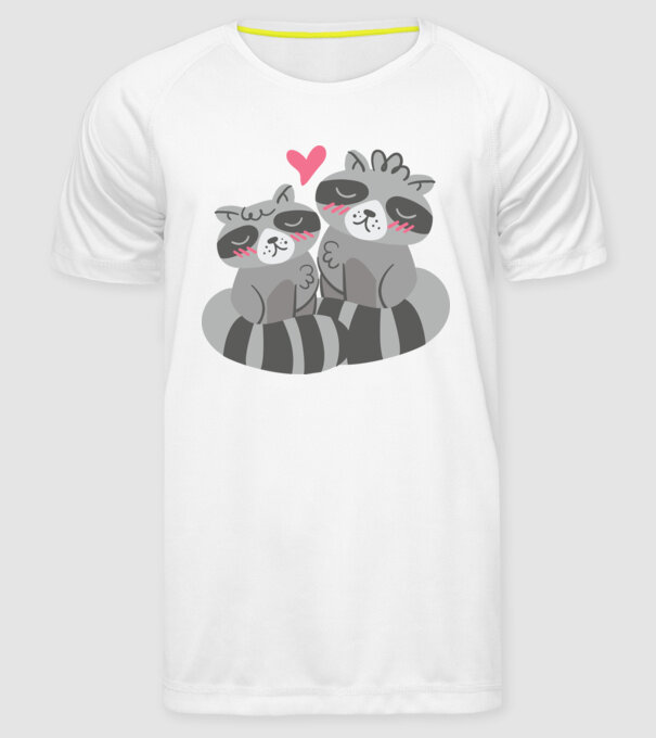 RATONI ÎNDRĂGOSTIȚI model alb pe tricou