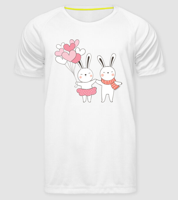 IEPURAȘI ÎNDRĂGOSTIȚI 3 model alb pe tricou