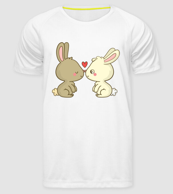 IEPURAȘI ÎNDRĂGOSTIȚI model alb pe tricou