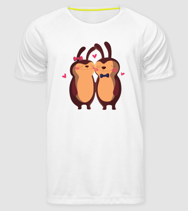 IEPURAȘI ÎNDRĂGOSTIȚI model alb pe tricou