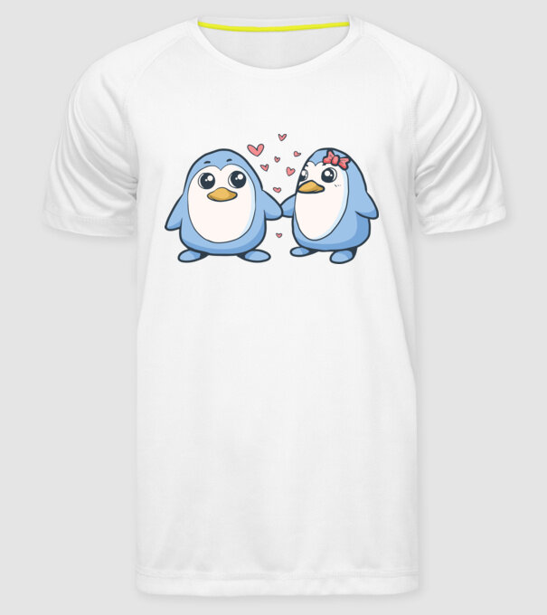 PINGUIN ÎNDRĂGOSTIT 2 model alb pe tricou