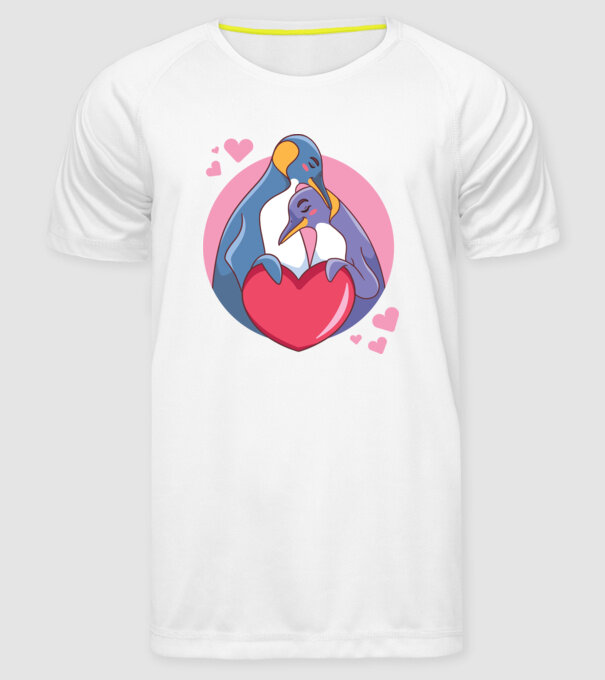 PINGUIN ÎNDRĂGOSTIT 5 model alb pe tricou