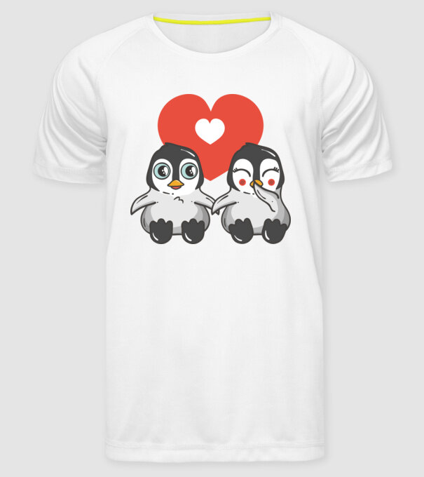 PINGUINI ÎNDRĂGOSTIȚI 7 model alb pe tricou