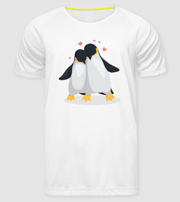 PINGUINI ÎNDRĂGOSTIȚI 8 model alb pe tricou