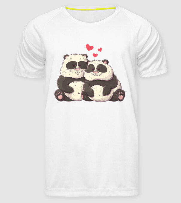 URȘI PANDA DOLOFANI ÎNDRĂGOSTIȚI model alb pe tricou