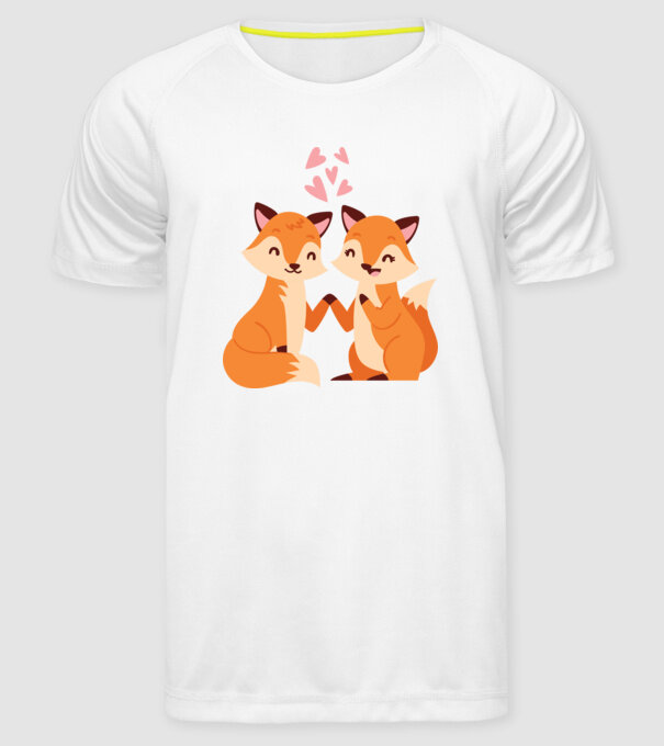 VULPI ÎNDRĂGOSTITE model alb pe tricou