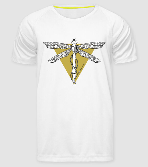 Libelulă model alb pe tricou