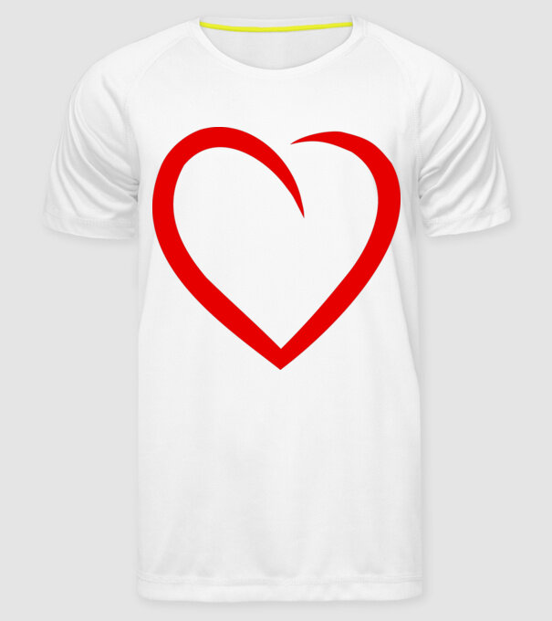 Szív model alb pe tricou