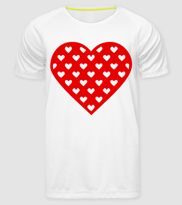 Inimă în inimă model alb pe tricou