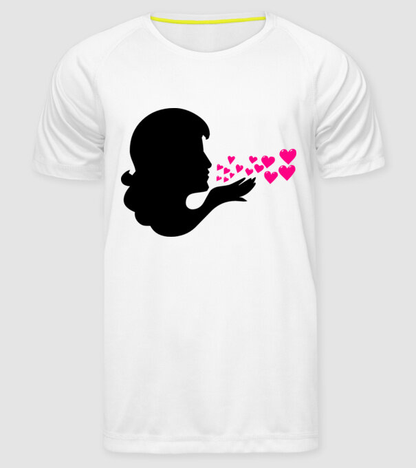 pupici din inimă model alb pe tricou