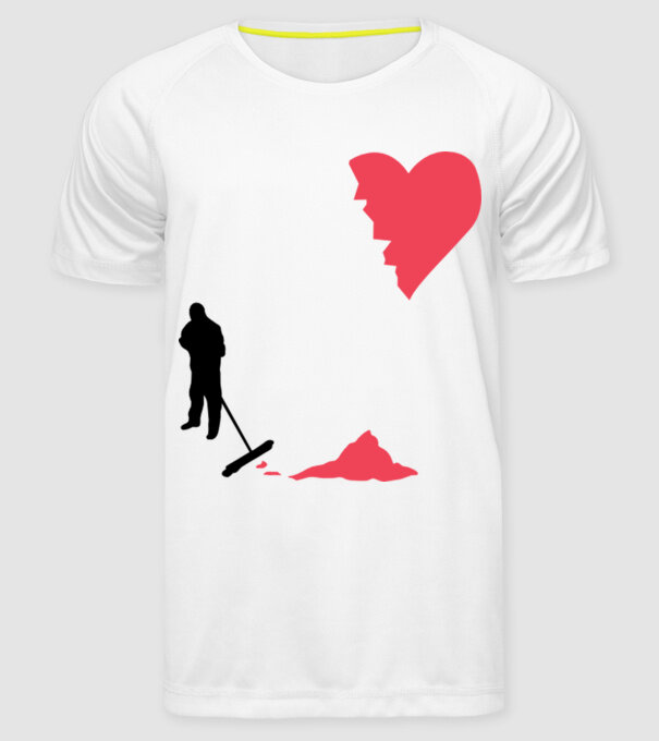 Curățător de inimi model alb pe tricou