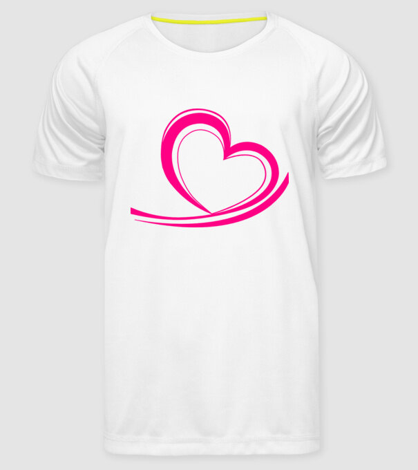 Linia inimii model alb pe tricou