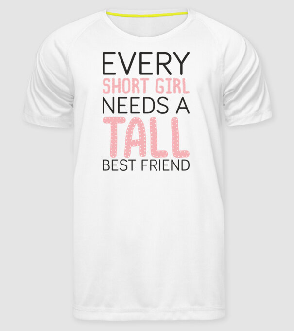 Tall Friend model alb pe tricou