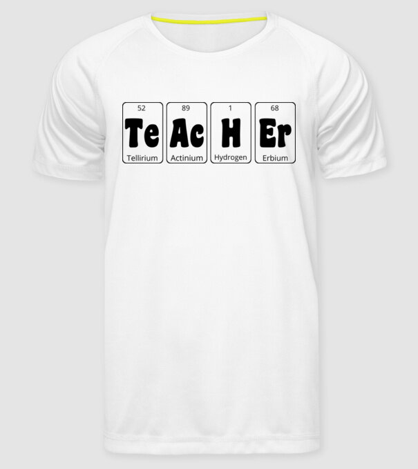 Teacher periodic model alb pe tricou