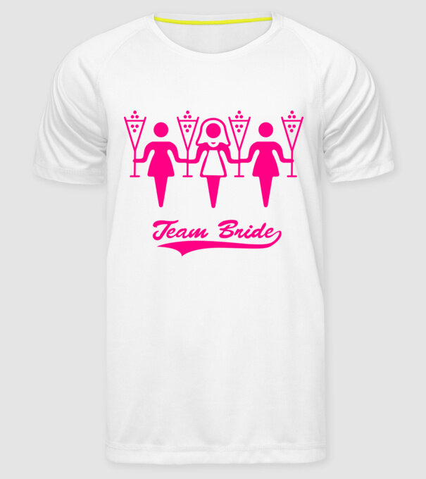 Team Bride model alb pe tricou