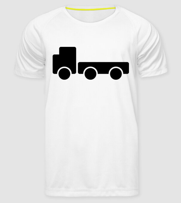 Camion model alb pe tricou