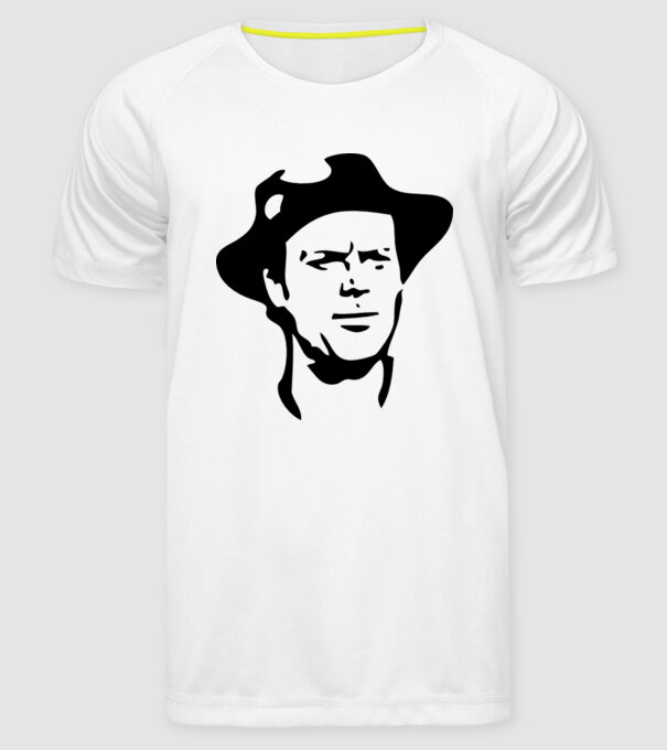 Terence Hill model alb pe tricou